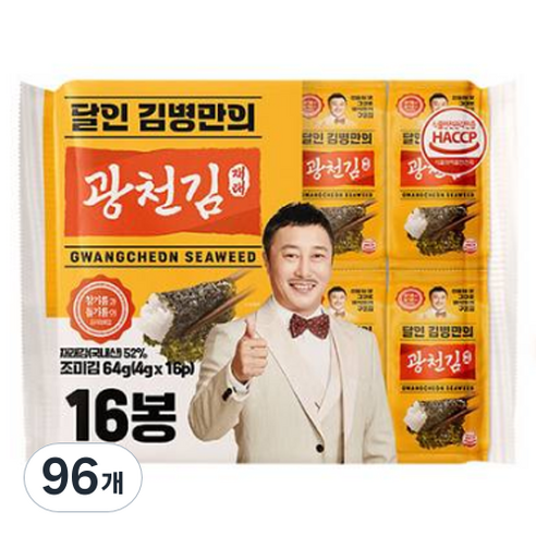 광천재래 도시락김 64g, 96개, 4g