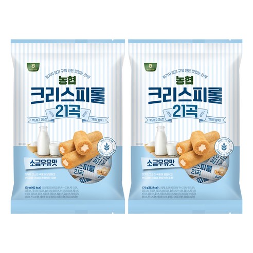 농협식품 크리스피롤 21곡 소금우유맛, 2개, 170g