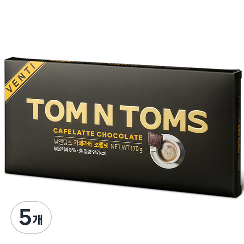 탐앤탐스 카페라떼 벤티 초콜릿, 170g, 5개