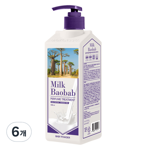 밀크바오밥 퍼퓸 베이비파우더 헤어트리트먼트, 500ml, 6개