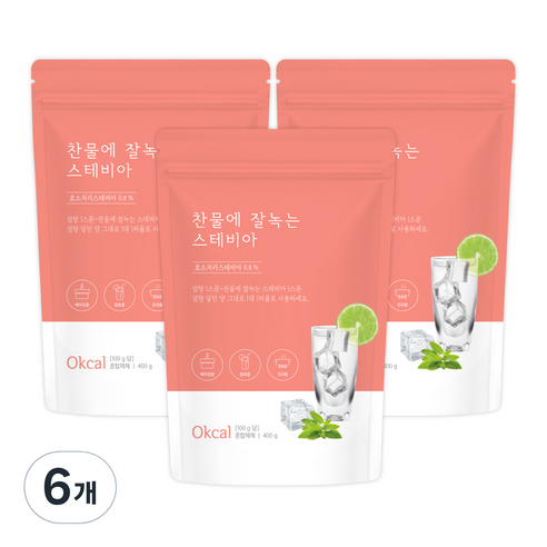 자연지애 찬물에 잘녹는 스테비아 설탕, 400g, 6개