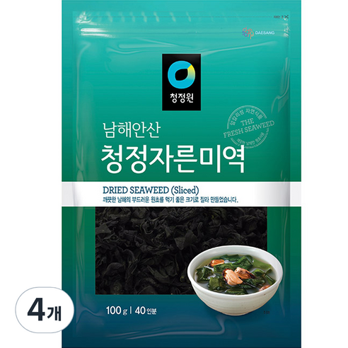 대상 청정원 청정자른미역, 100g, 4개