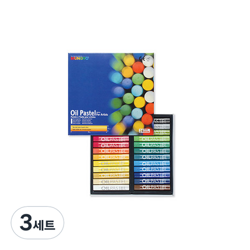 문교 오일 파스텔 지함 MOP-24, 24색, 3세트