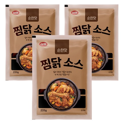 삼화식품 순한맛 찜닭 소스, 220g, 3개