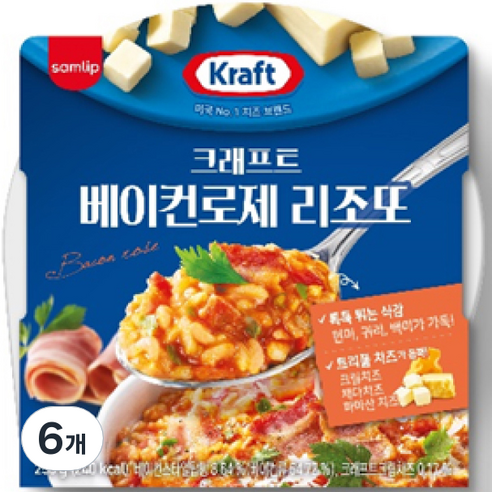 삼립 크래프트 베이컨로제 리조또, 250g, 6개