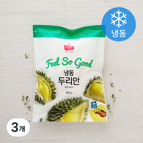 생활앤 냉동 두리안 베트남산 (냉동), 450g, 3개