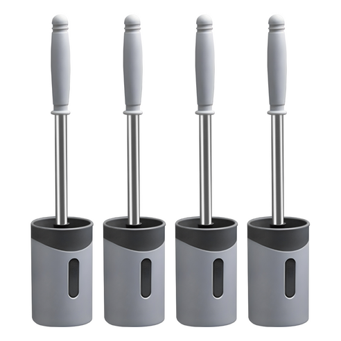 벽부착 욕실 변기 청소솔, 그레이, 4개