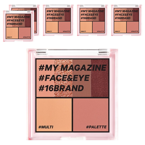 16브랜드 마이매거진 메이크업 팔레트 8.5g, Vol 02 피치 코랄 무드, 6개