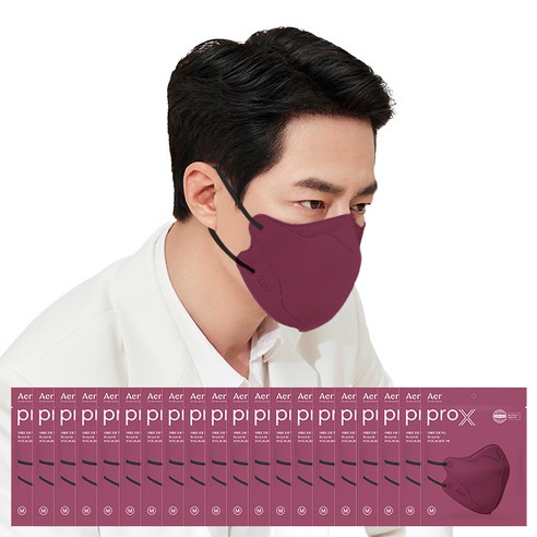 아에르 프로 X 마스크, 50개, 버건디