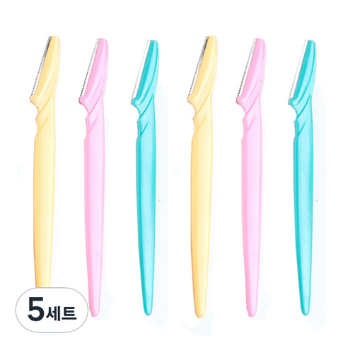 이모쿠비 눈썹정리칼 6p, 혼합 색상, 5세트