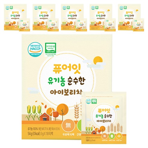 퓨어잇 유기농 순수한 아이보리차, 단품, 54g, 6개