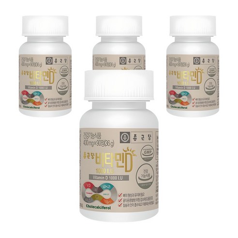 종근당 비타민D 1000I.U, 90정, 4개