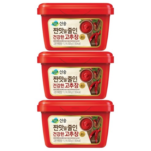 신송 짠맛을 줄인 건강한 고추장, 500g, 3개