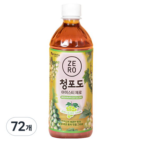맥널티커피 제로 청포도 아이스티, 500ml, 72개
