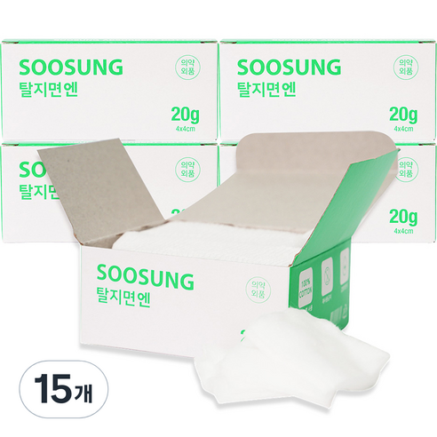 수성 탈지면 엔, 60개입, 15개