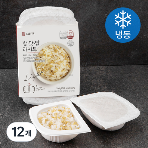 밥이야 밥맛밥라이트 귀리밥 (냉동), 200g, 12개