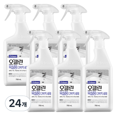 오클린 욕실용 다목적 세제 용기, 750ml, 24개