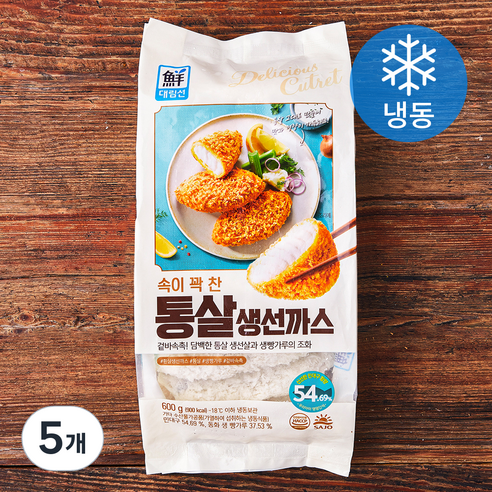 대림선 사조대림 속이 꽉 찬 통살생선까스 (냉동), 600g, 5개