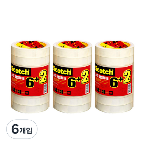 쓰리엠 스카치 물레방아 다용도 테이프 리필 18mm x 20m 8p, 6개입