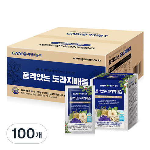 GNM자연의품격 품격있는 도라지배즙, 80ml, 100개