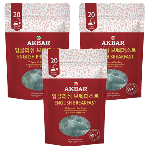 아크바 잉글리쉬브렉퍼스트 피라미드 티백, 2g, 20개입, 3개, 2g