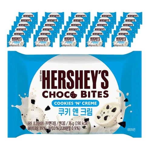 허쉬 초코바이츠 쿠키 앤 크림, 96개, 36g