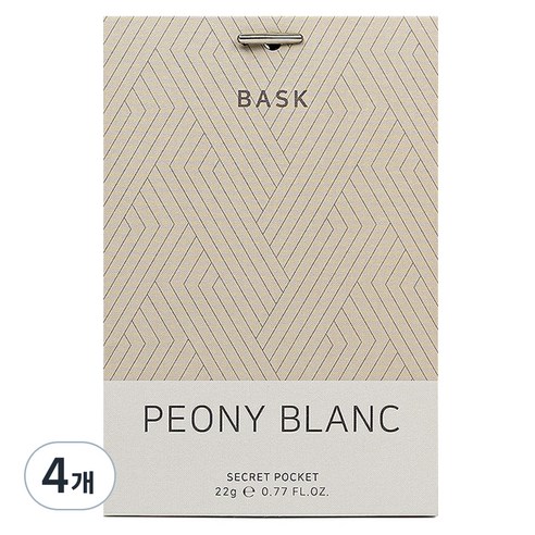 바스크 사쉐 시크릿포켓 옷장 방향제 피오니블랑향 본품, 22g, 4개