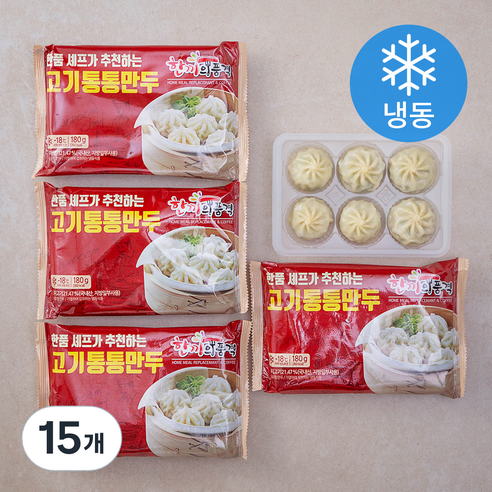 전자레인지  한품 고기통통만두 (냉동), 180g, 15개