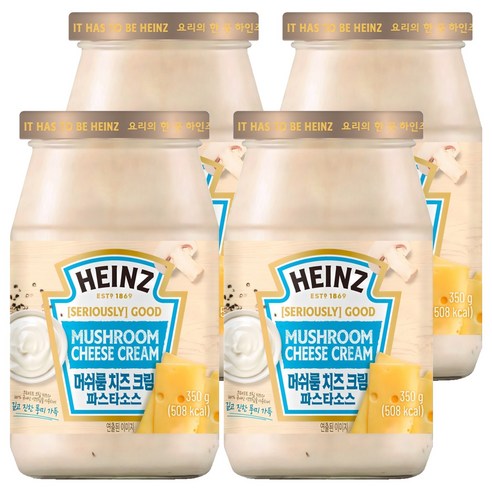 하인즈 머쉬룸 치즈 크림 파스타 소스, 350g, 4개