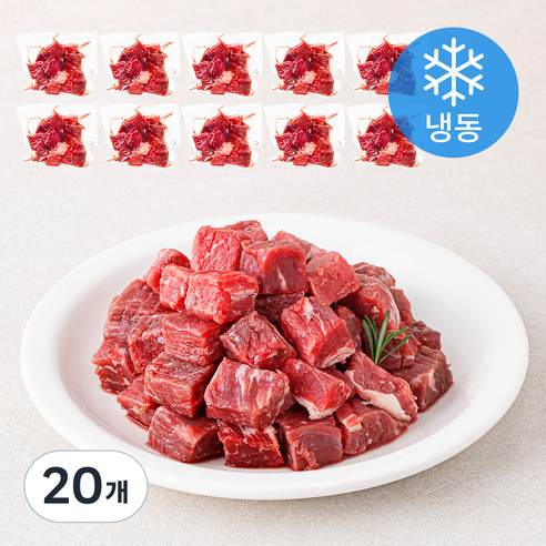 근육꼬기 설도 큐브 칼집 (냉동), 20개, 150g