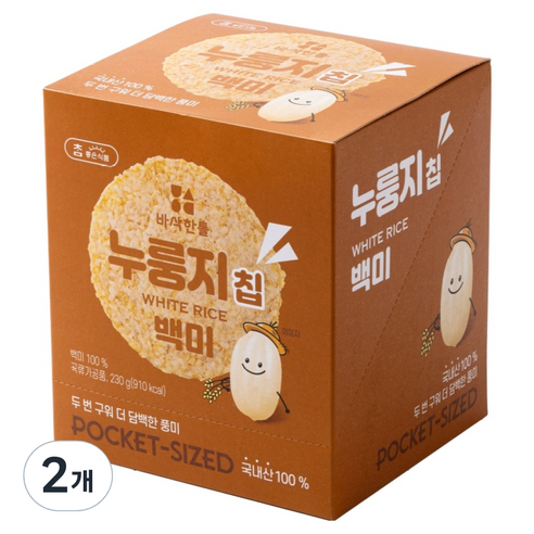 참좋은식품 바삭한톨 누룽지칩 백미 10p, 230g, 2개
