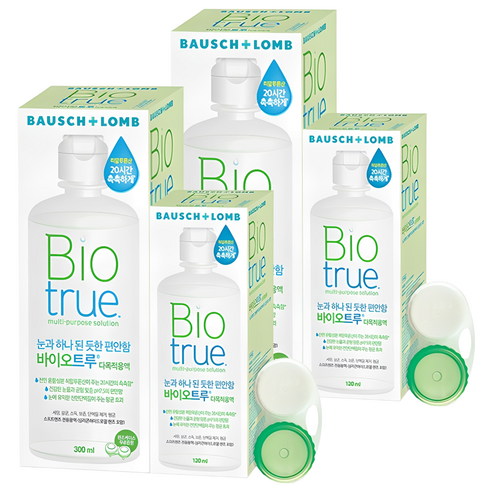 바이오트루 렌즈세정액 300ml + 120ml + 렌즈케이스 세트, 2세트