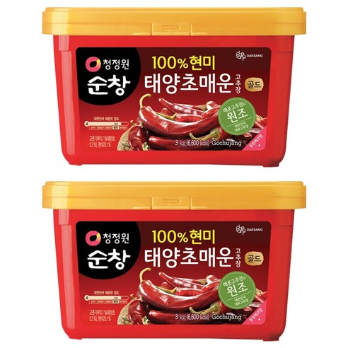 청정원순창 태양초 매운고추장 골드, 3kg, 2개