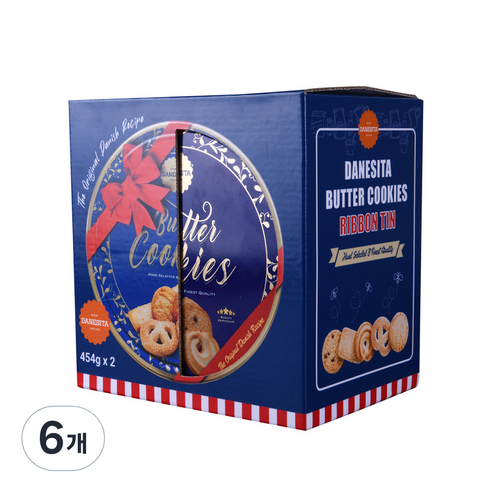 다네시타 버터쿠키 레드리본 세트, 6개, 454g