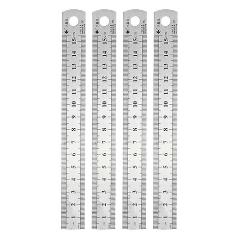 영바영 스테인레스 스틸 반영구 양면 직자 15cm, 실버, 4개