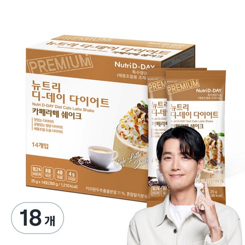 뉴트리디데이 다이어트 카페라떼 쉐이크, 350g, 18개