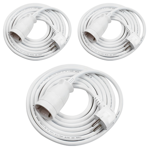 원스탑 고용량 이동형 콘센트 연장선 1구 OSM116, 5m, 화이트, 3개