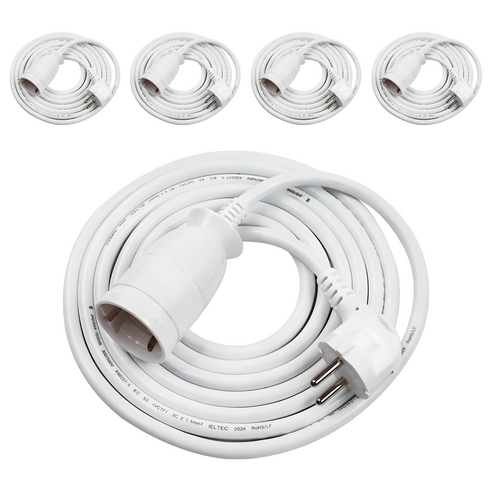 원스탑 고용량 이동형 연장코드선 1구 16A, 1.5m, 화이트, 5개