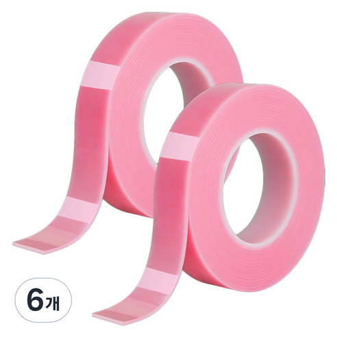 알로데 컬러 나노 매직 양면테이프 3cm x 3m, TYPE05 핑크, 6개