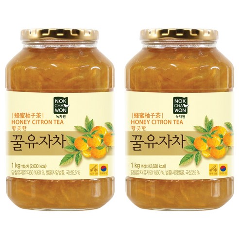 녹차원 153 꿀유자차, 1kg, 2개, 1개입