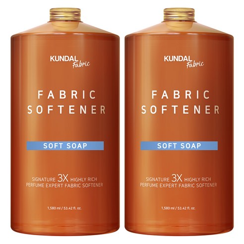 쿤달 초고농축 섬유유연제 소프트솝향 본품, 2개, 1580ml