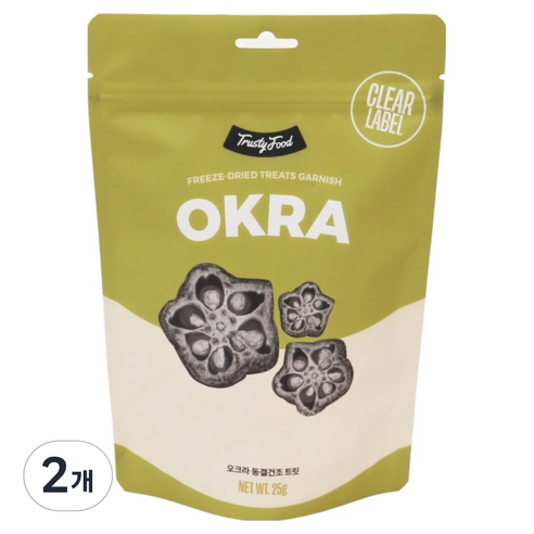 트러스티푸드 강아지 동결건조 야채 간식, 2개, 25g, 오크라