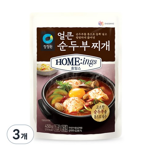 호밍스 얼큰순두부찌개, 450g, 3개