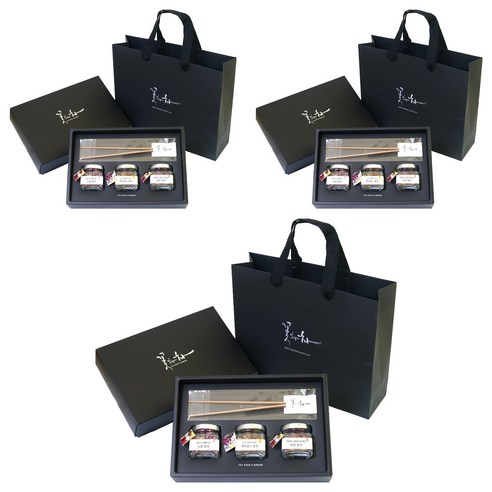 꽃보다차 아담한 꽃차 3종 선물세트, 도화 1.5g + 메리골드 4g + 목련 1.5g + 차집게 + 쇼핑백, 3세트