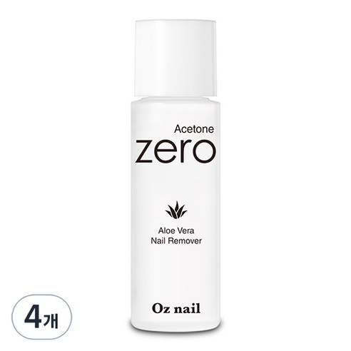오즈네일 아세톤 제로 알로에 베라 네일 리무버, 4개, 100ml