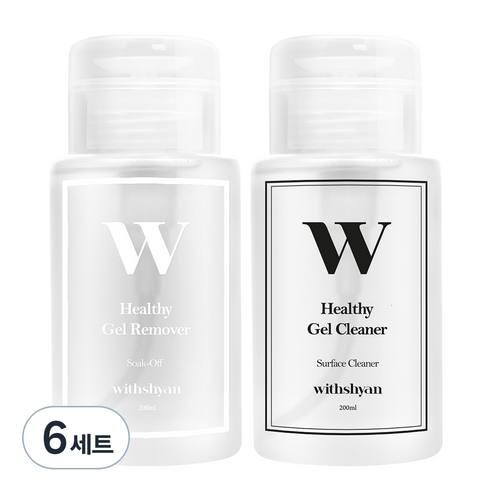 위드샨 대용량 펌프형 헬씨 젤 클리너 200ml + 헬씨 젤 리무버 200ml, 6세트