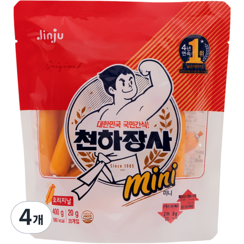 진주햄 천하장사 오리지날 미니 소시지, 400g, 4개