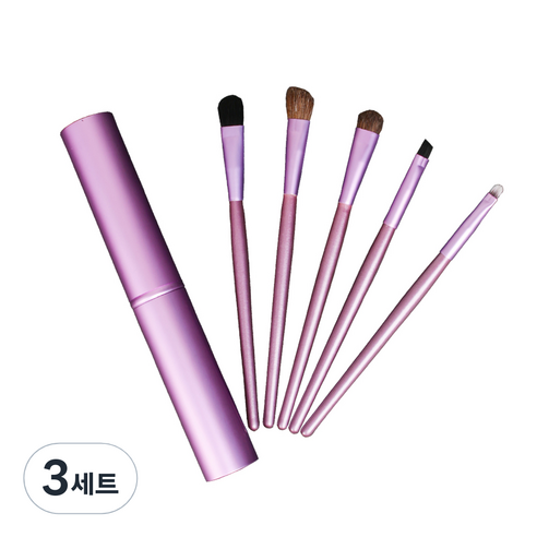 데이러빗 쉘 케이스 메이크업 브러쉬 5종 세트, 바이올렛, 3세트