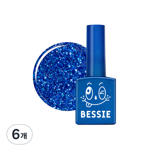 베씨 컬러 글리터 젤 11ml, 팝핑블루, 6개