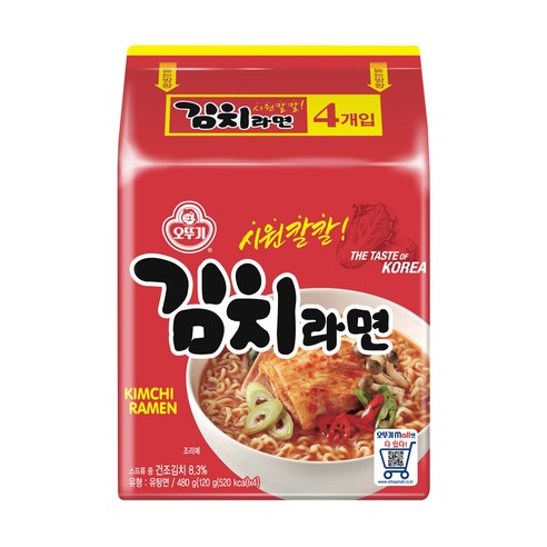 오뚜기 김치면 용기 105g, 12개